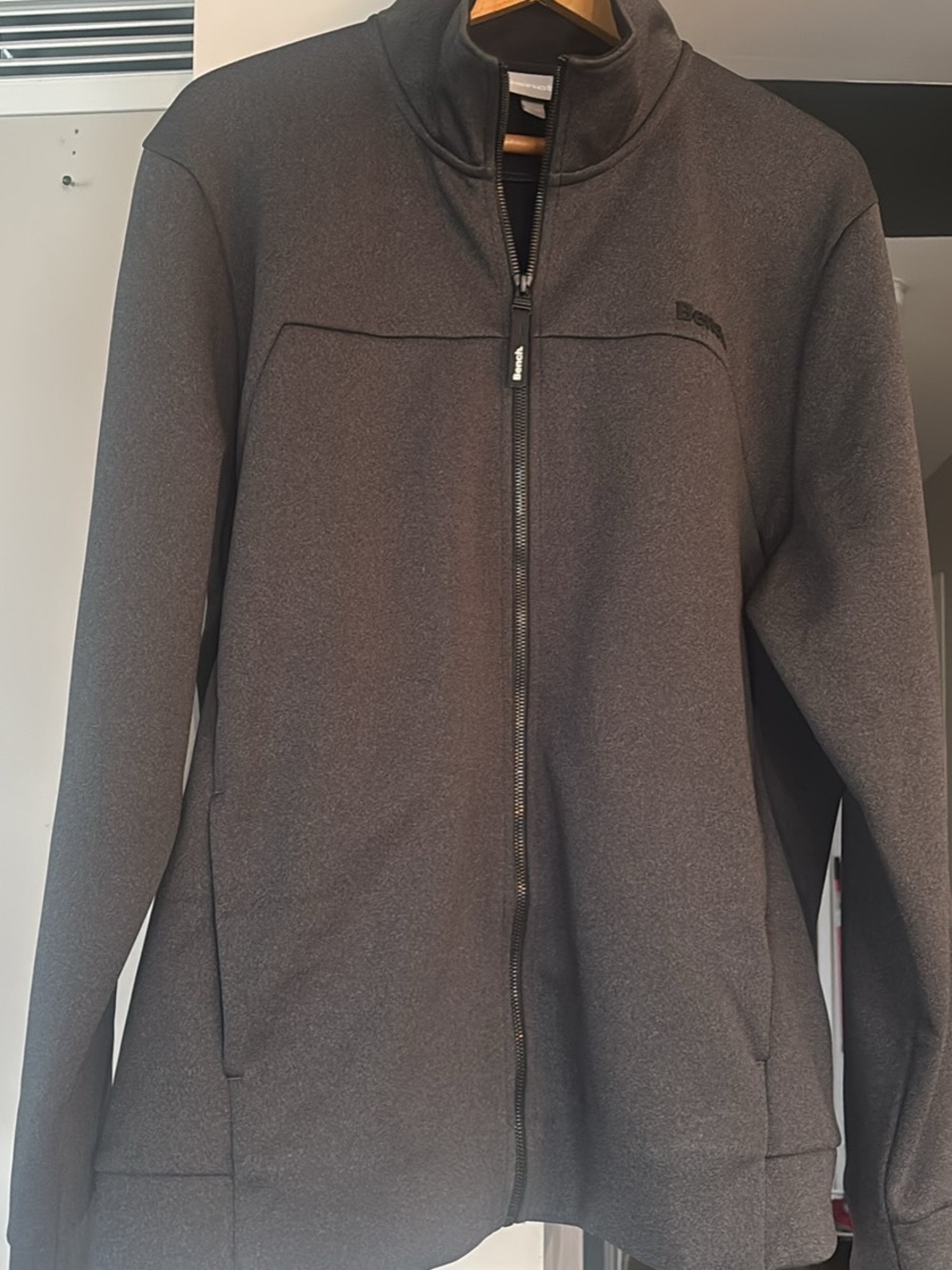 Bench Men’s Full-Zip Performance Jacket in Charcoal Gray